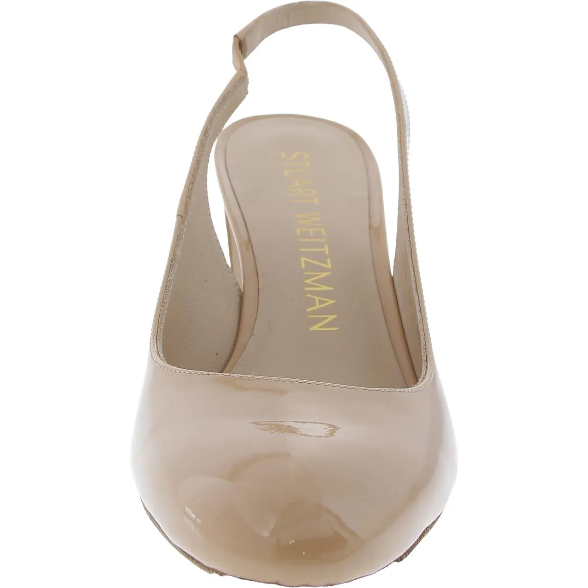 Womens Stretch Patent Leather Slingback Heels