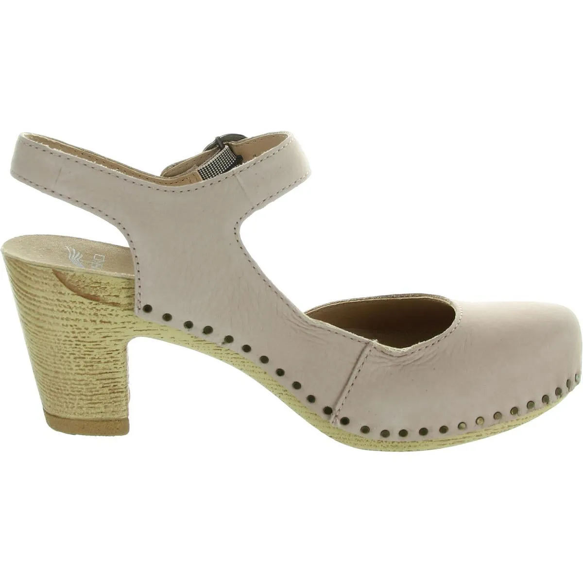 Womens Studded Manmade Block Heels
