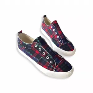 Women's Tartan Babalu Sneakers In Navy Plaid