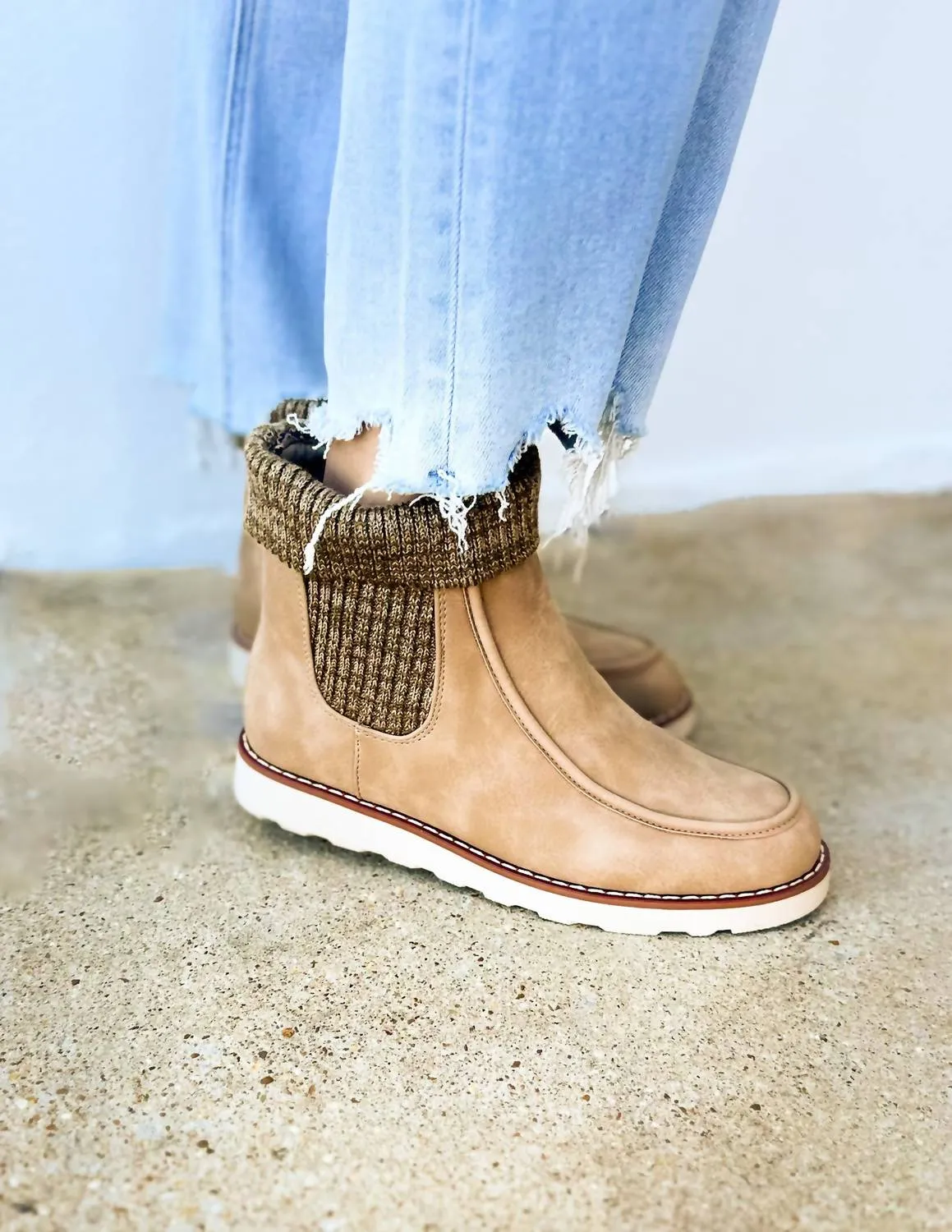 Women's Tis The Season Slip On Moc Bootie In Taupe