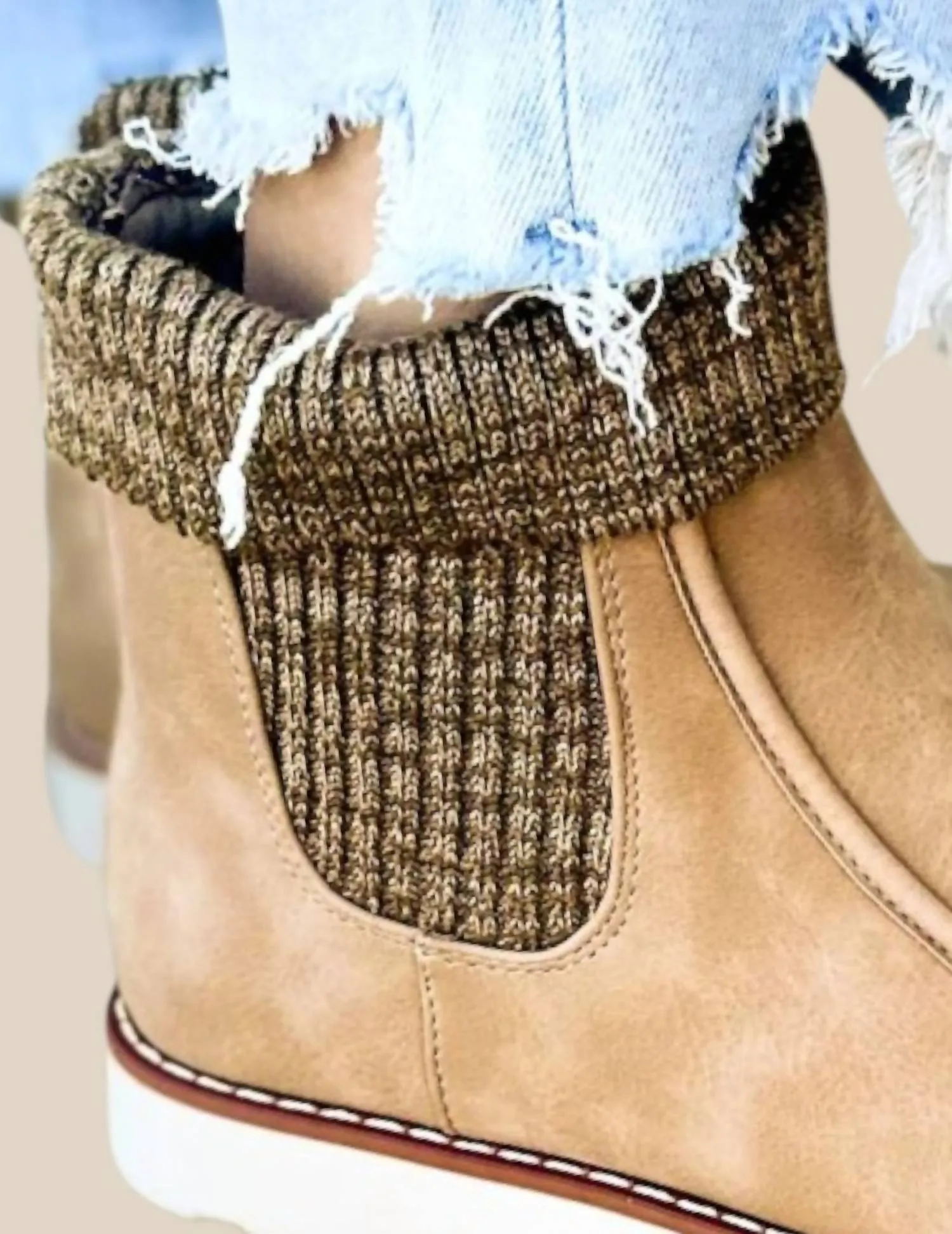 Women's Tis The Season Slip On Moc Bootie In Taupe