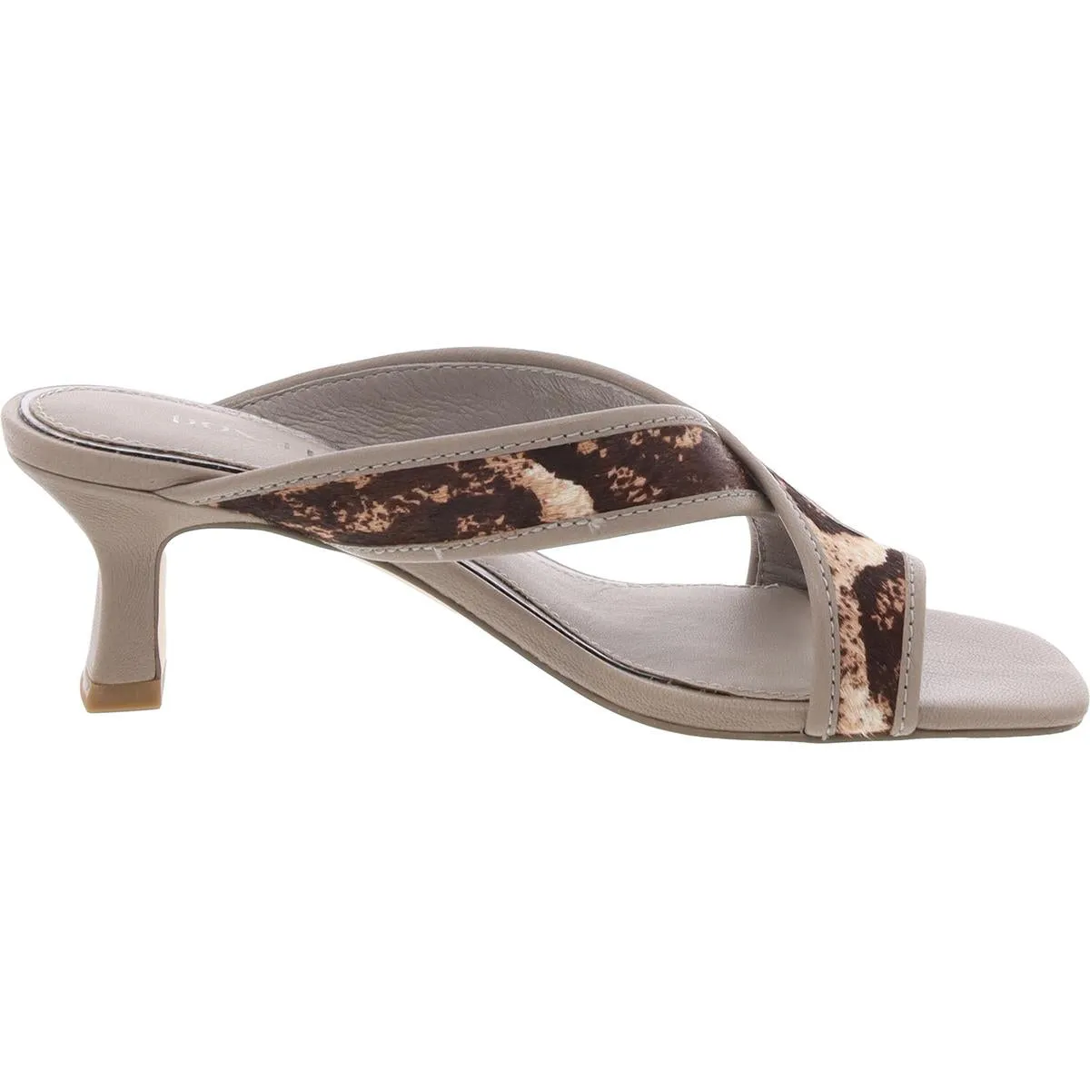 Womens Toe Loop Calf Hair Mules