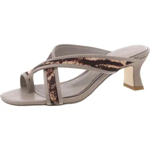 Womens Toe Loop Calf Hair Mules