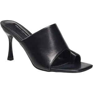 Womens Toe Loop Vegan Leather Mules