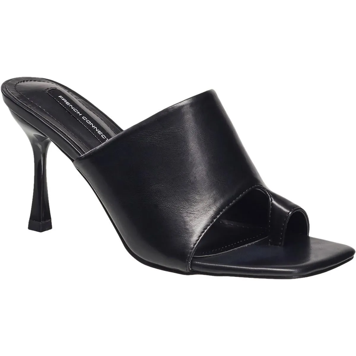 Womens Toe Loop Vegan Leather Mules