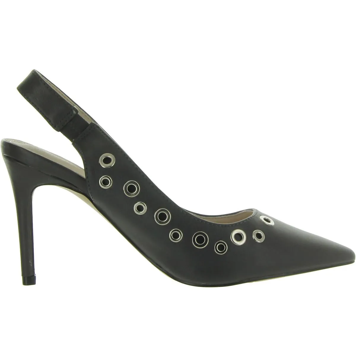 Womens Vegan Leather Pointed Toe Slingback Heels
