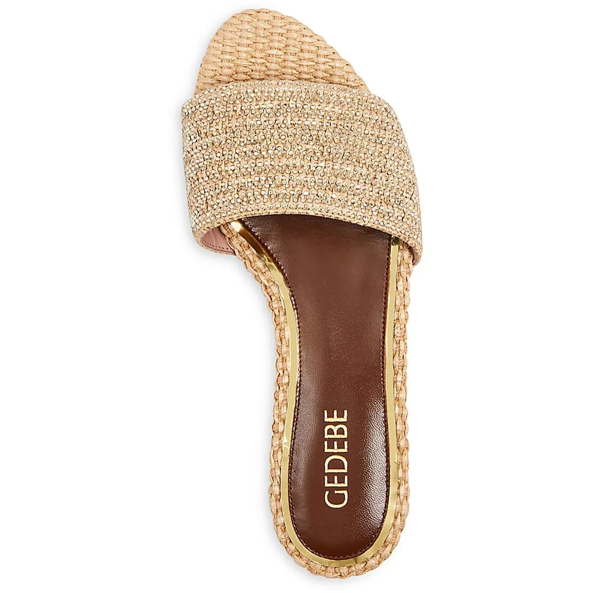 Womens Woven Slip On Slide Sandals