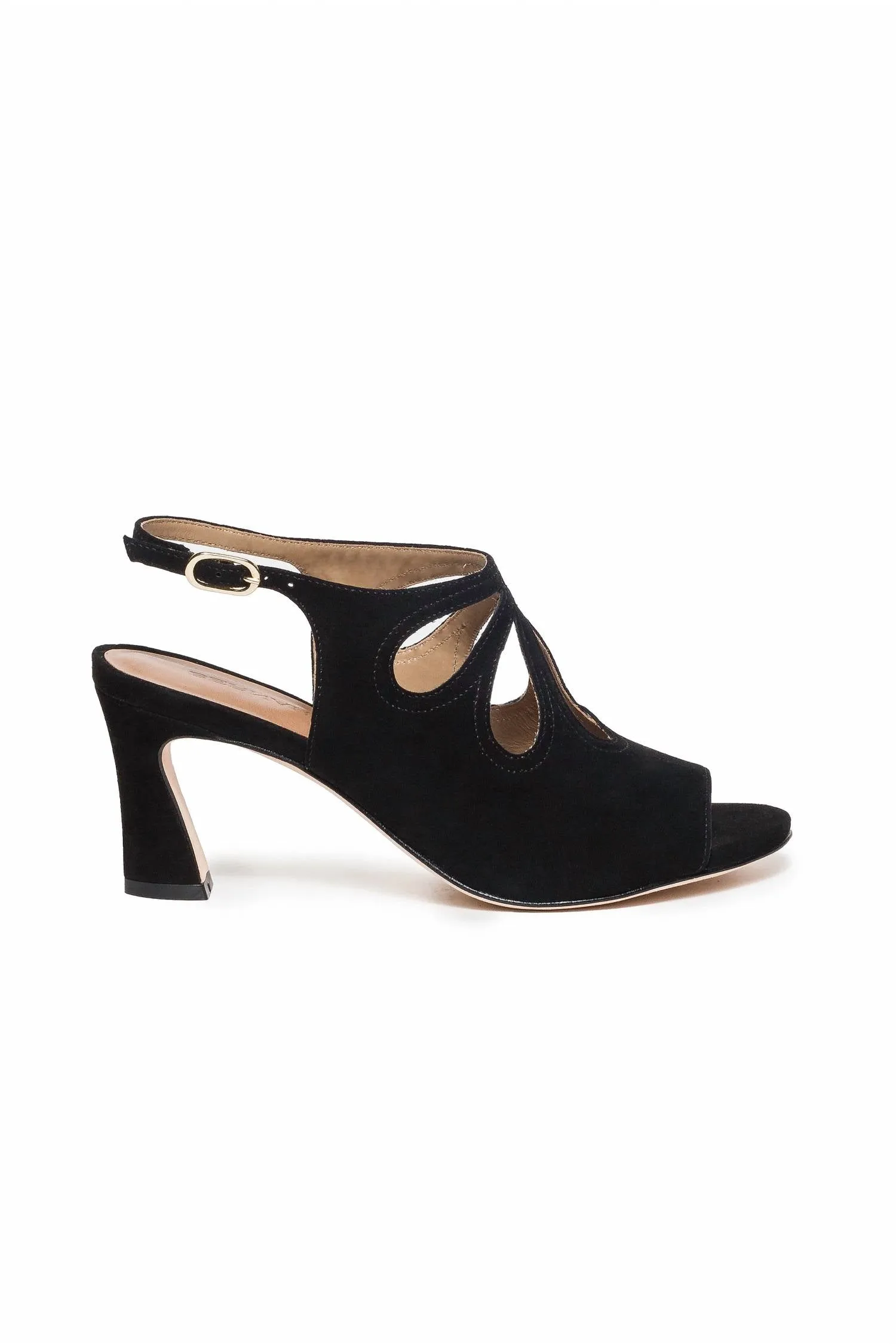 Wome's Nili Heels - Medium In Black Kid Suede