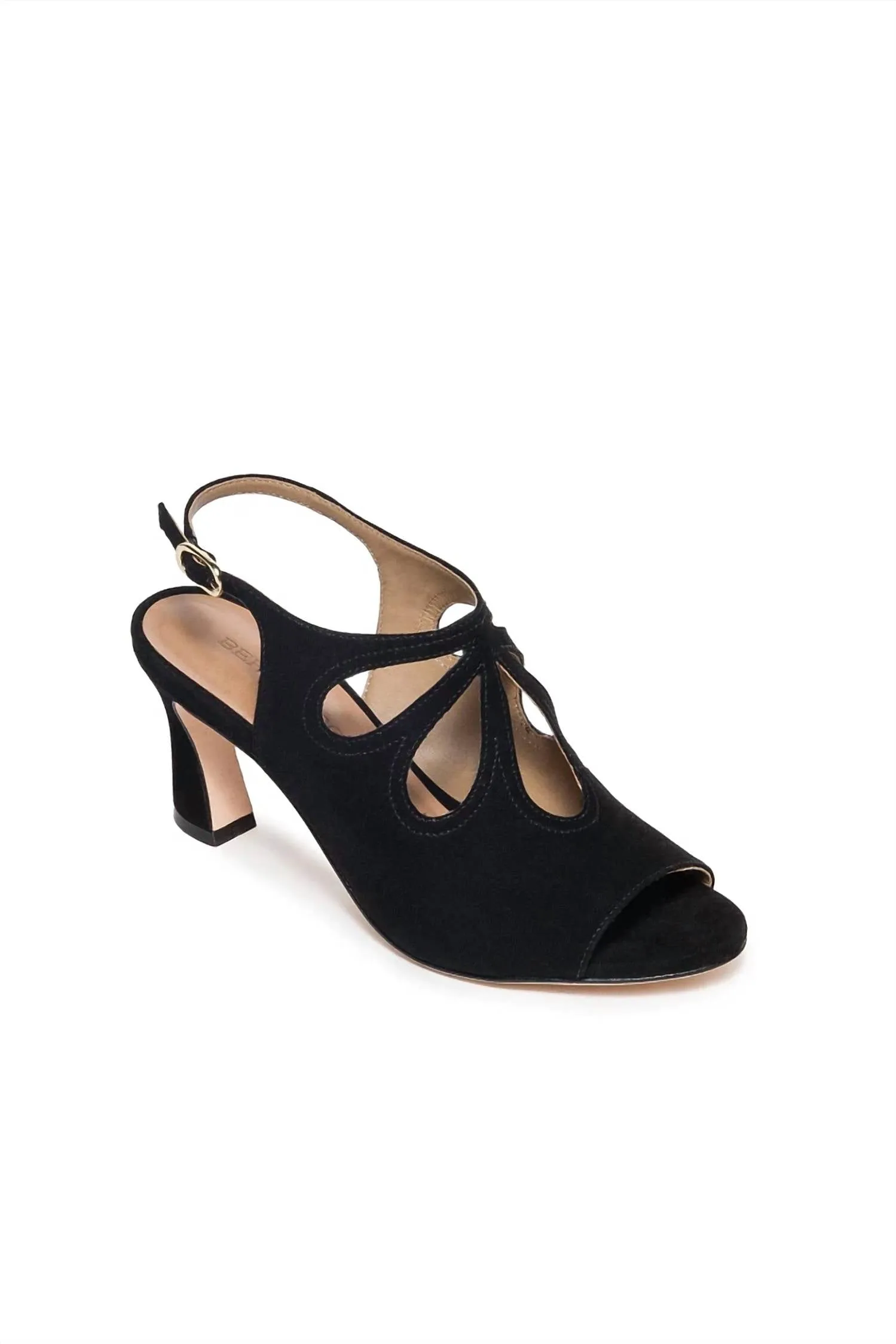 Wome's Nili Heels - Medium In Black Kid Suede