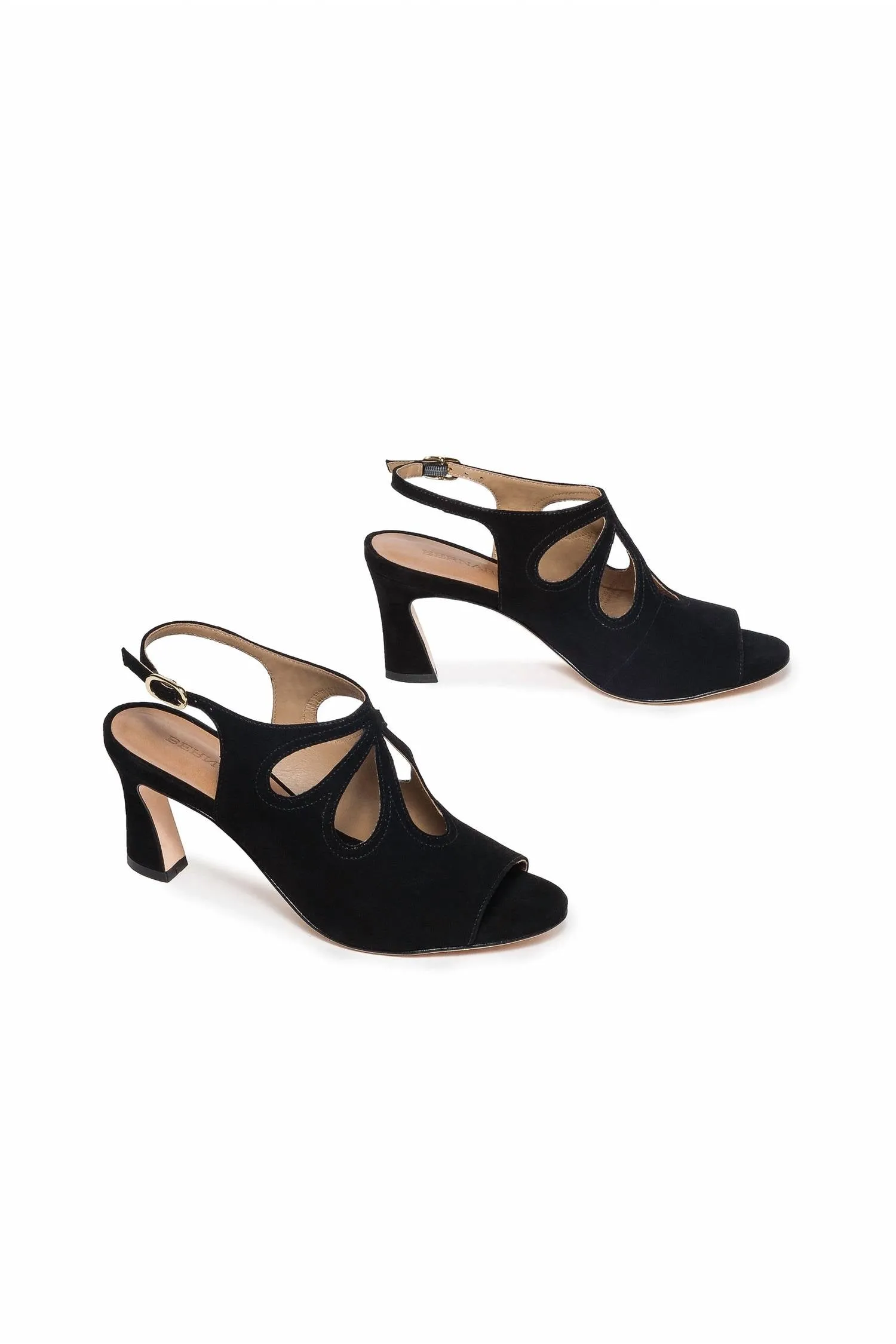 Wome's Nili Heels - Medium In Black Kid Suede