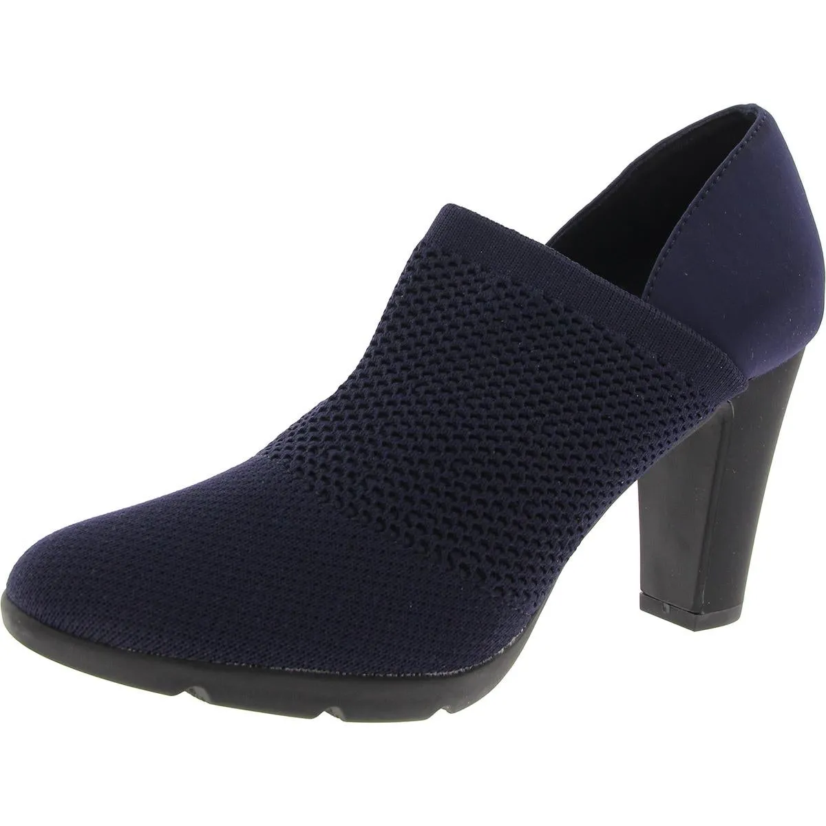 Xenom Womens Stretch Satin Loafer Heels