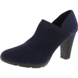 Xenom Womens Stretch Satin Loafer Heels