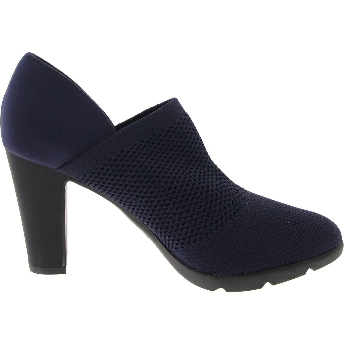 Xenom Womens Stretch Satin Loafer Heels