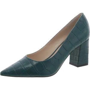 ZALA12 Womens Leather Block Heel Pumps