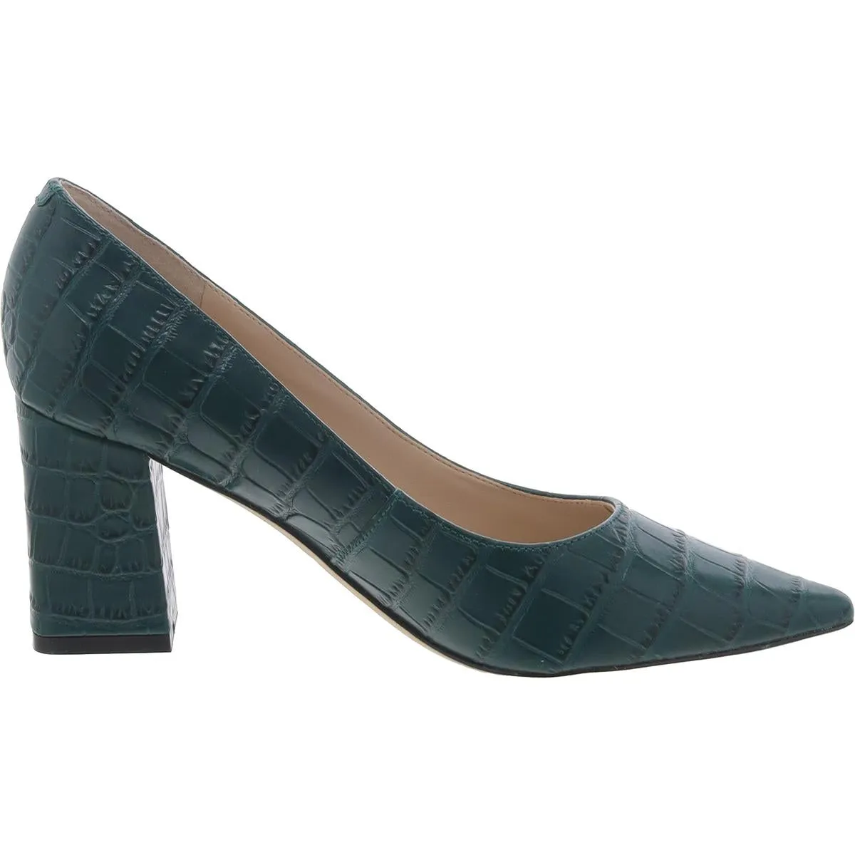 ZALA12 Womens Leather Block Heel Pumps