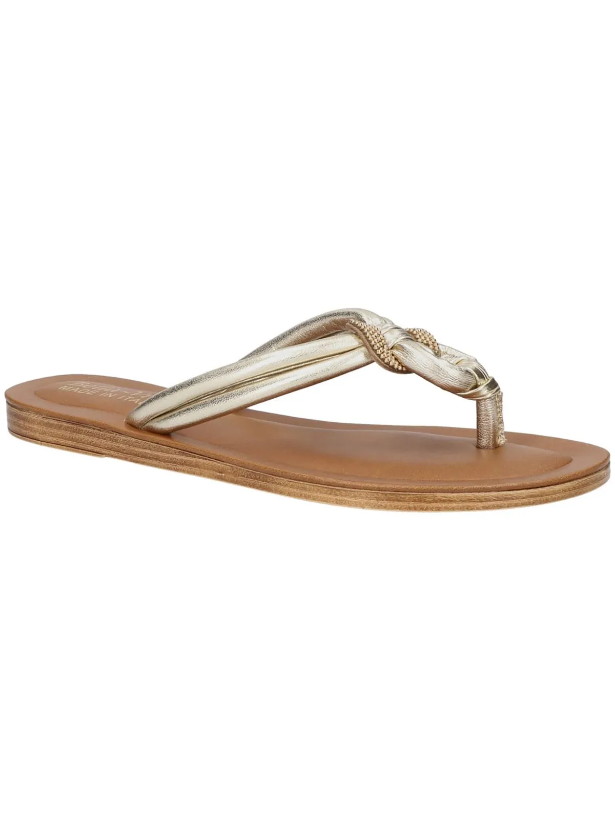 Zev-Italy Womens Faux Leather Thong Sandals