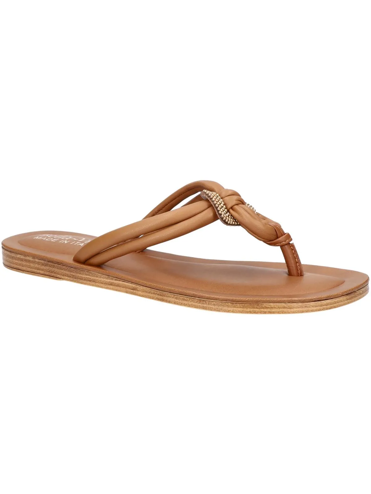Zev-Italy Womens Faux Leather Thong Sandals